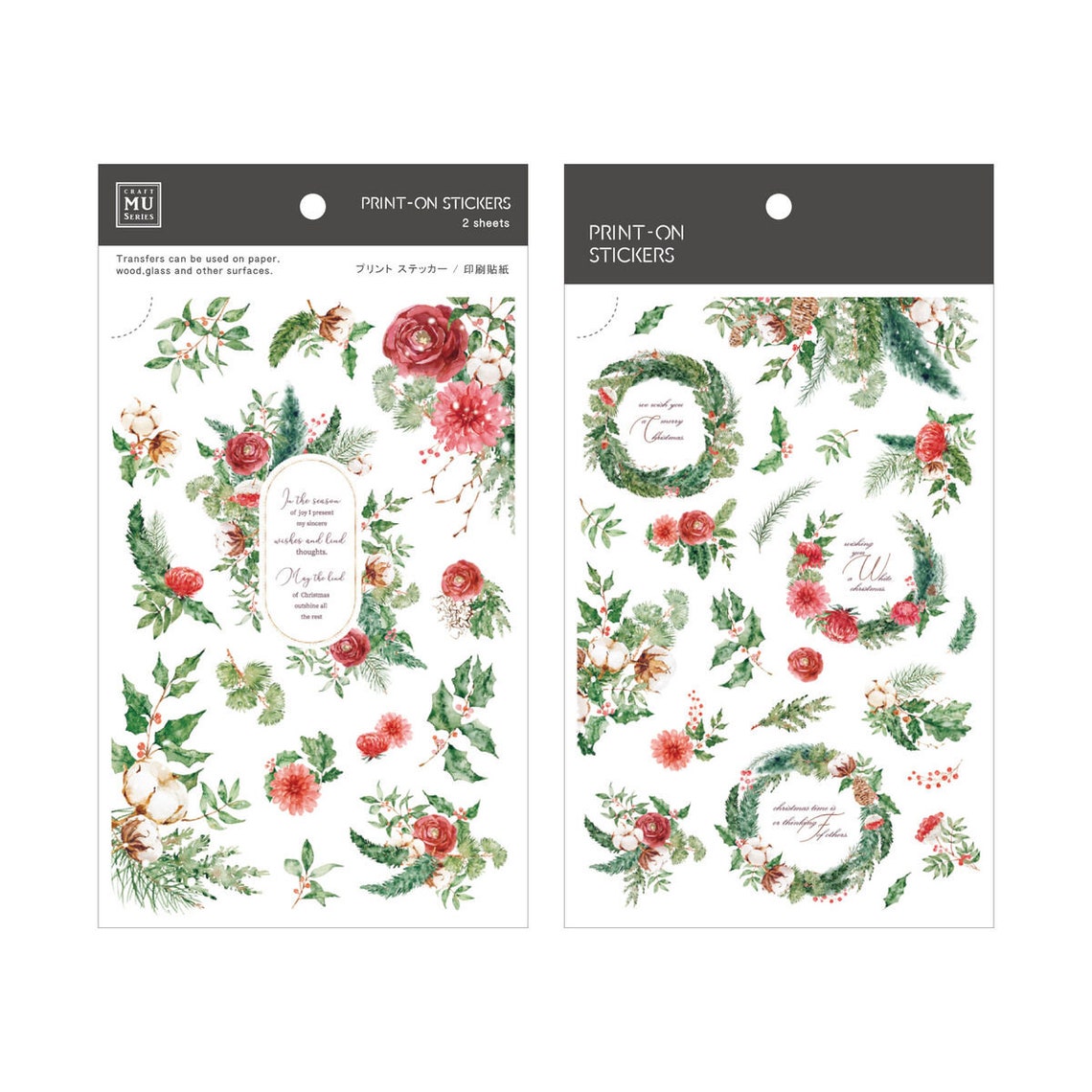 Limited Edition MU Print-on Stickers - Poinsettia