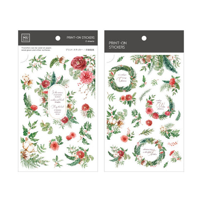 Limited Edition MU Print-on Stickers - Poinsettia