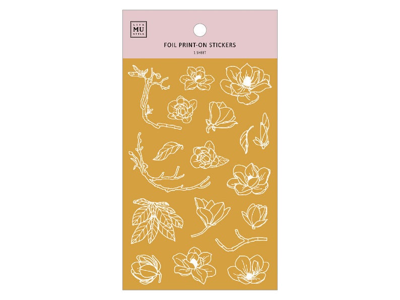MU Gold Foil Print-on Stickers - Flowers – Cute Things from Japan
