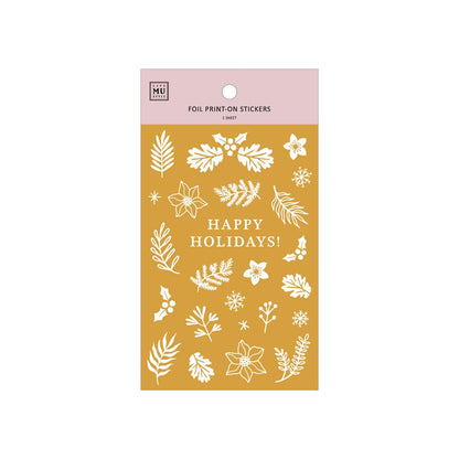 Limited Edition MU Gold Foil Print-on Stickers - Happy Holidays