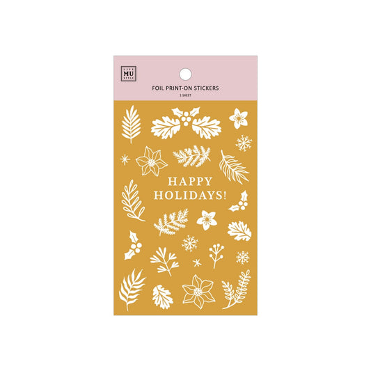 Limited Edition MU Gold Foil Print-on Stickers - Happy Holidays
