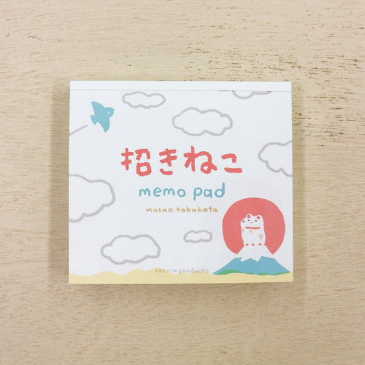 Masao Takahata Square Memo Pad - Beckoning Cat