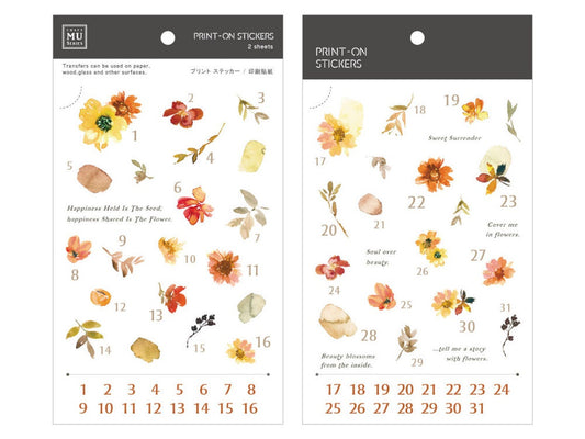 MU Print-on Stickers - Flowers Warm