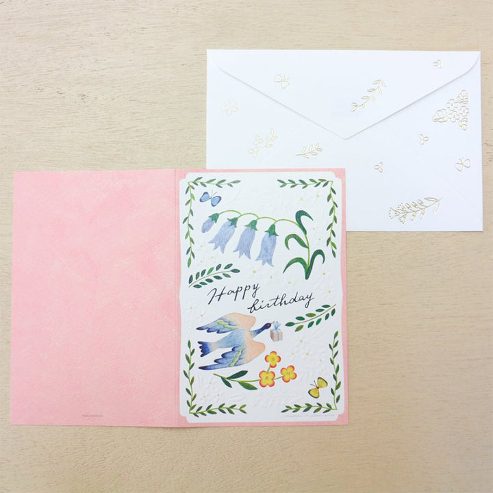 Midori Asano Birthday Card - Botanical Pink