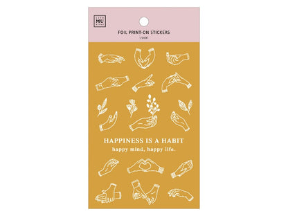 MU Gold Foil Print-on Stickers - Hands