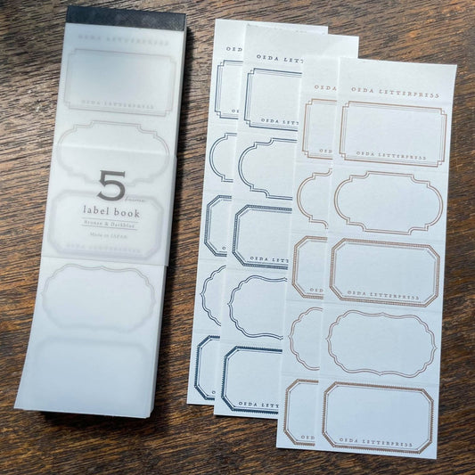 Letterpress 5 Patterns Label Book - Minimal