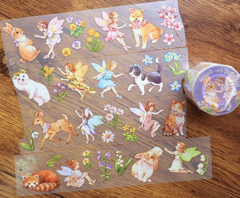 PET Washi Tape - Animals and Fairy