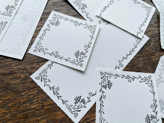 Letterpress 3 Patterns Label Book - Noble