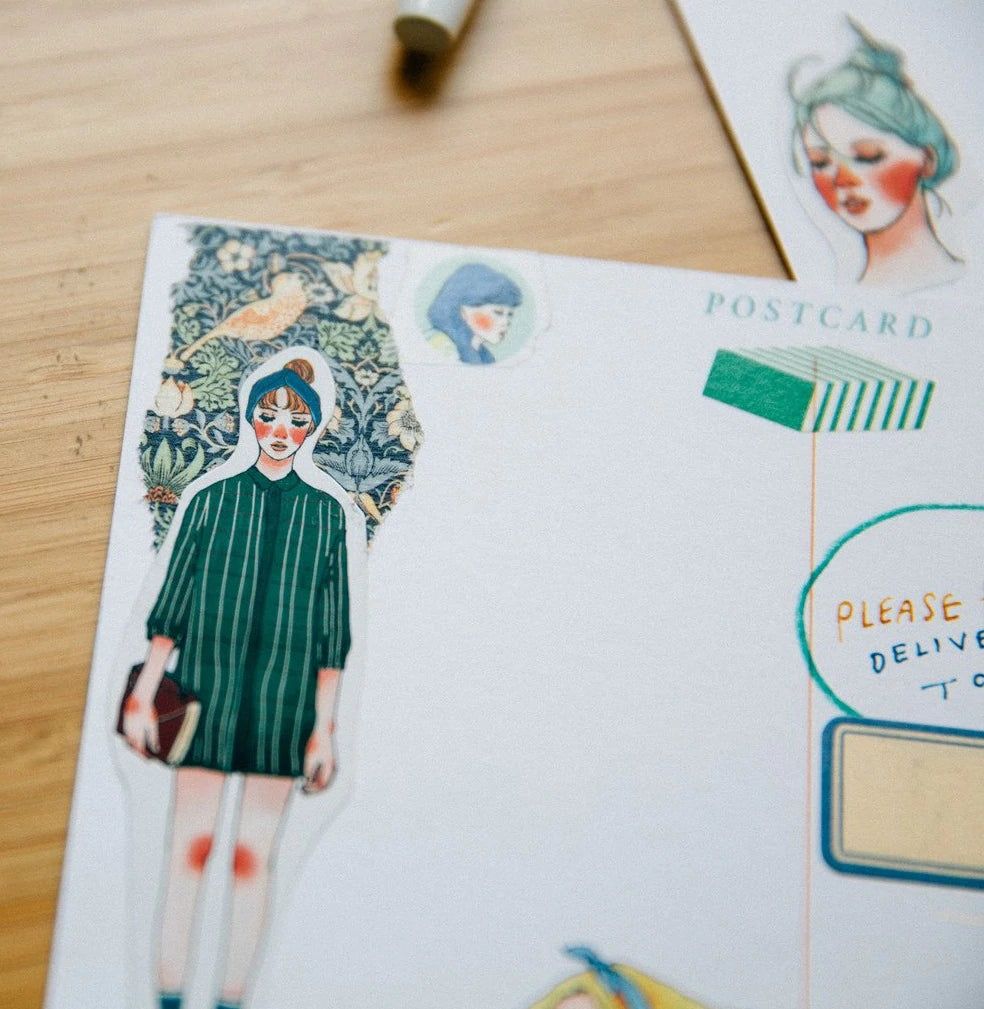 Sticker Set - Stationery Girls (30 pieces)