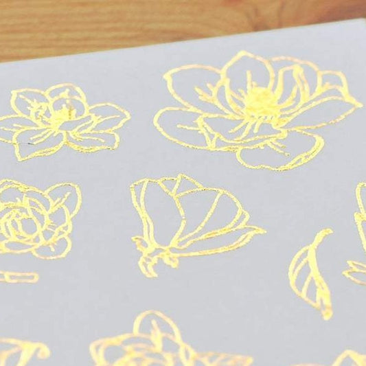 MU Gold Foil Print-on Stickers - Flowers