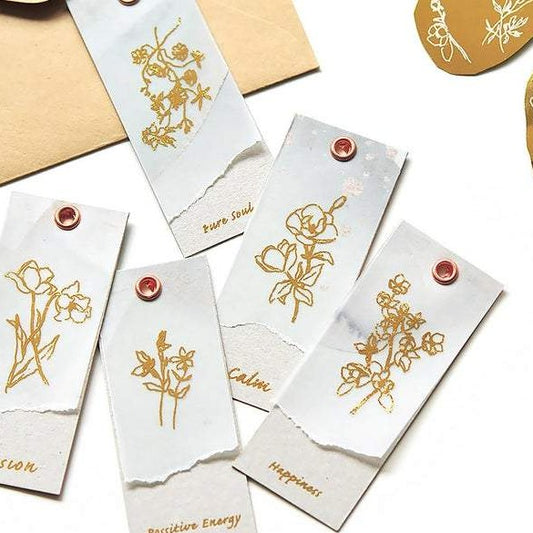 MU Gold Foil Print-on Stickers - Botanical