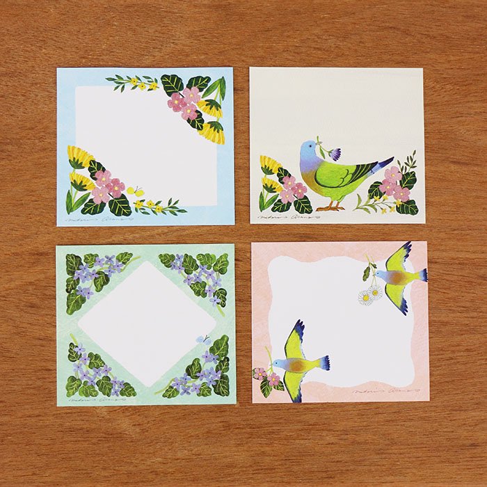 Midori Asano Square Memo Pad - Botanical Season