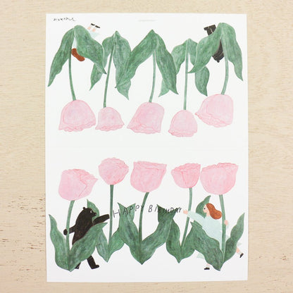 Necktie Birthday Card - Tulip