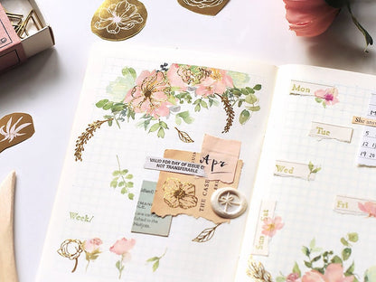 MU Gold Foil Print-on Stickers - Bloom