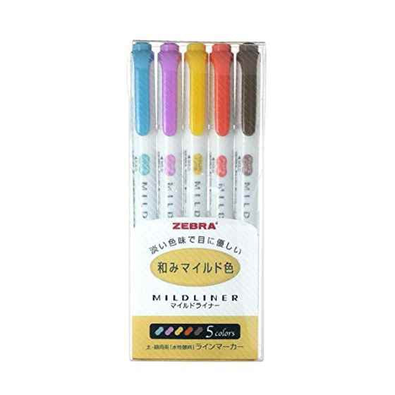 Zebra / Mildliner Highlighters - Nagomi (5 Colors)