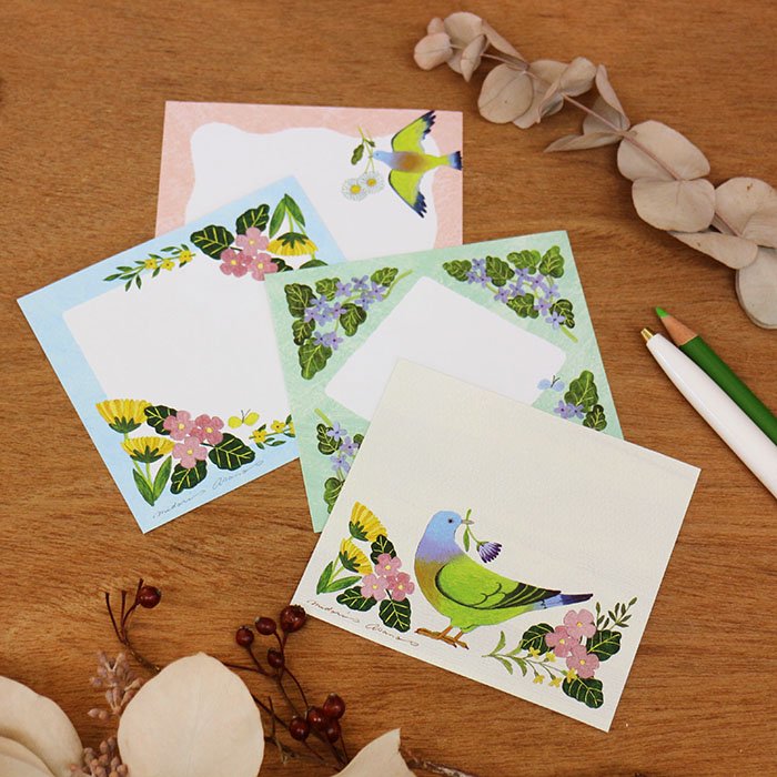 Midori Asano Square Memo Pad - Botanical Season