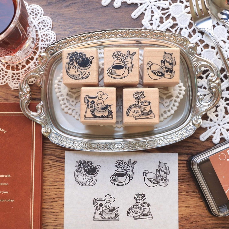 CTFJ x Maruco Art Rubber Stamp - Happy Cafe Time