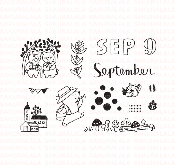 365 Clear Stamps - September (3" x 4")