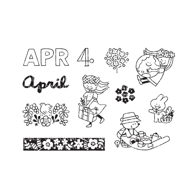 Clear Stamps - April (3" x 4")