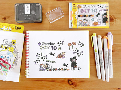 365 Clear Stamps - October (3" x 4")