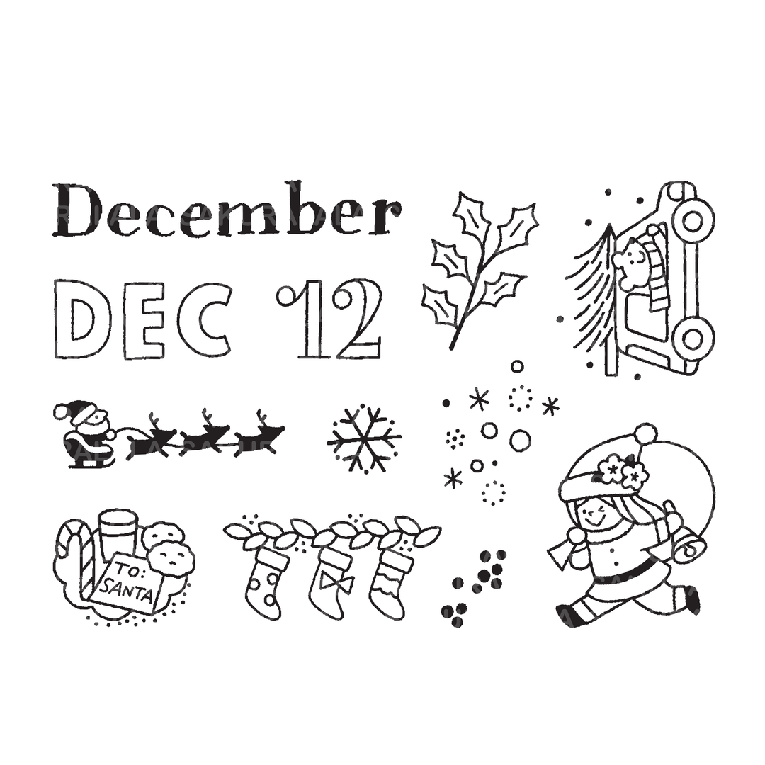 Igloo Dining 365 Clear Stamps - December (3" x 4")