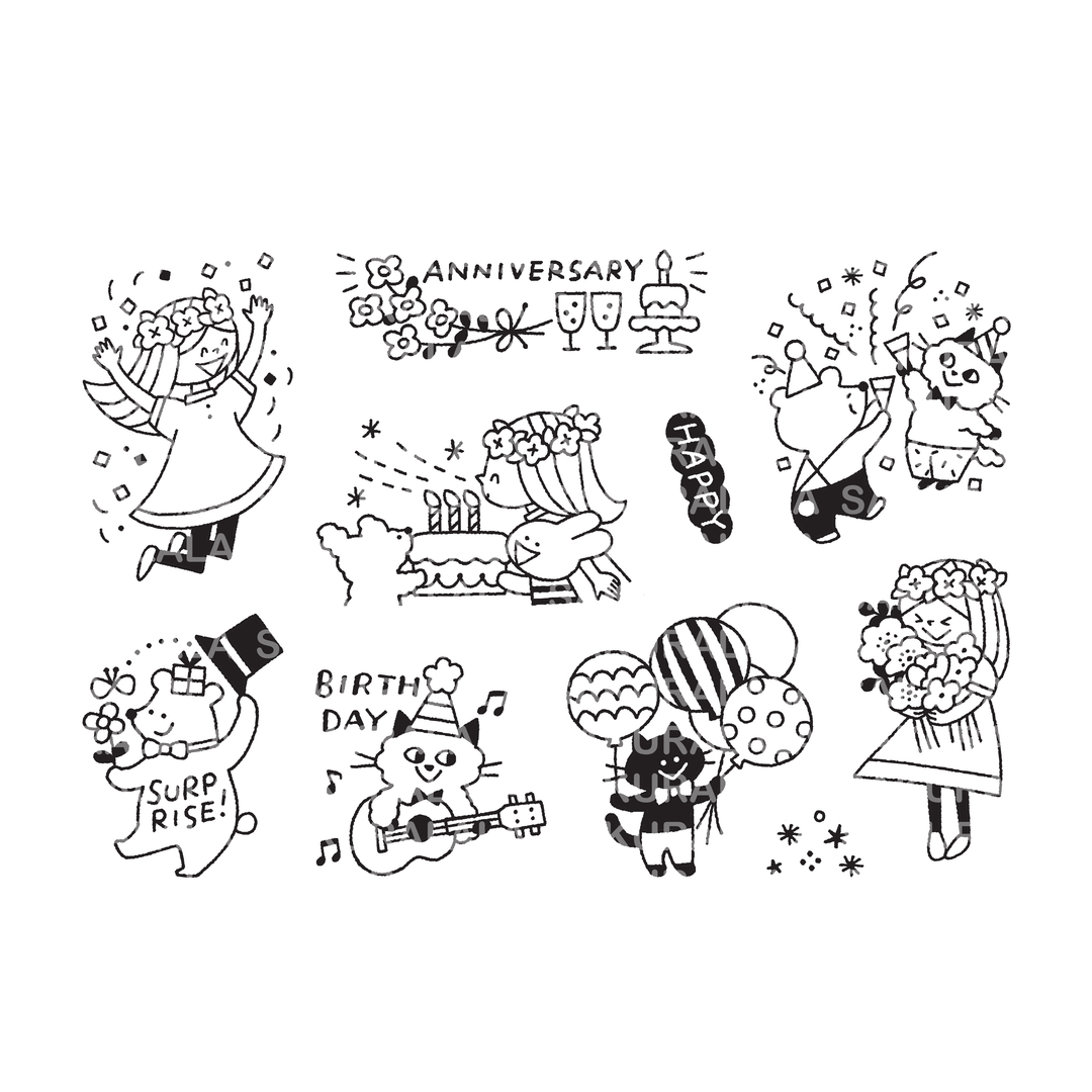 Igloo Dining 365 Clear Stamps - Happy Days (3" x 4")