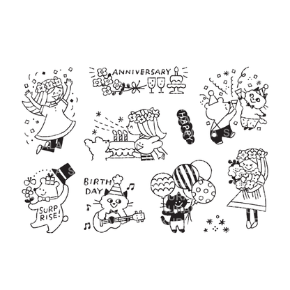 Igloo Dining 365 Clear Stamps - Happy Days (3" x 4")