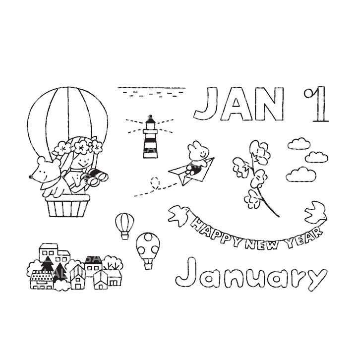 365 Clear Stamps - January (3" x 4")