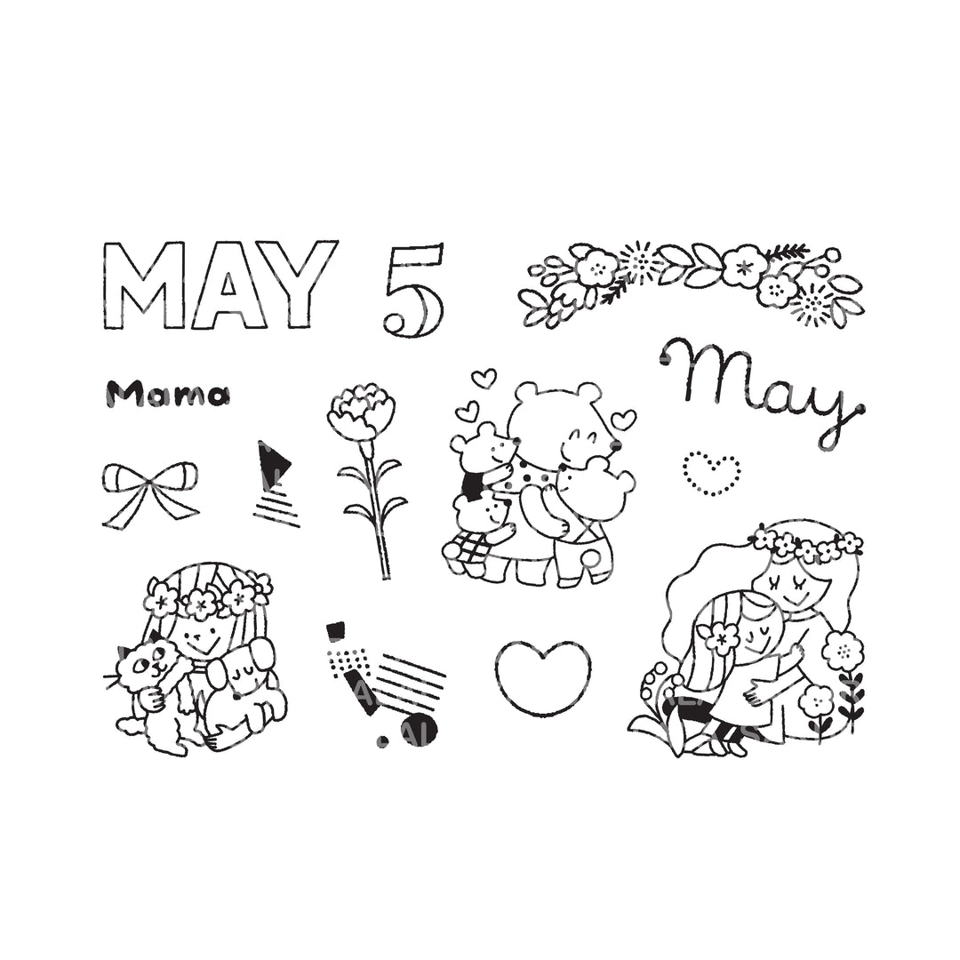 Clear Stamps - May (3" x 4")