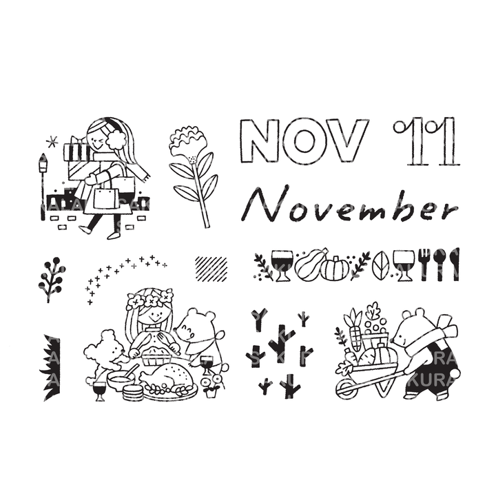 Igloo Dining 365 Clear Stamps - November (3" x 4")