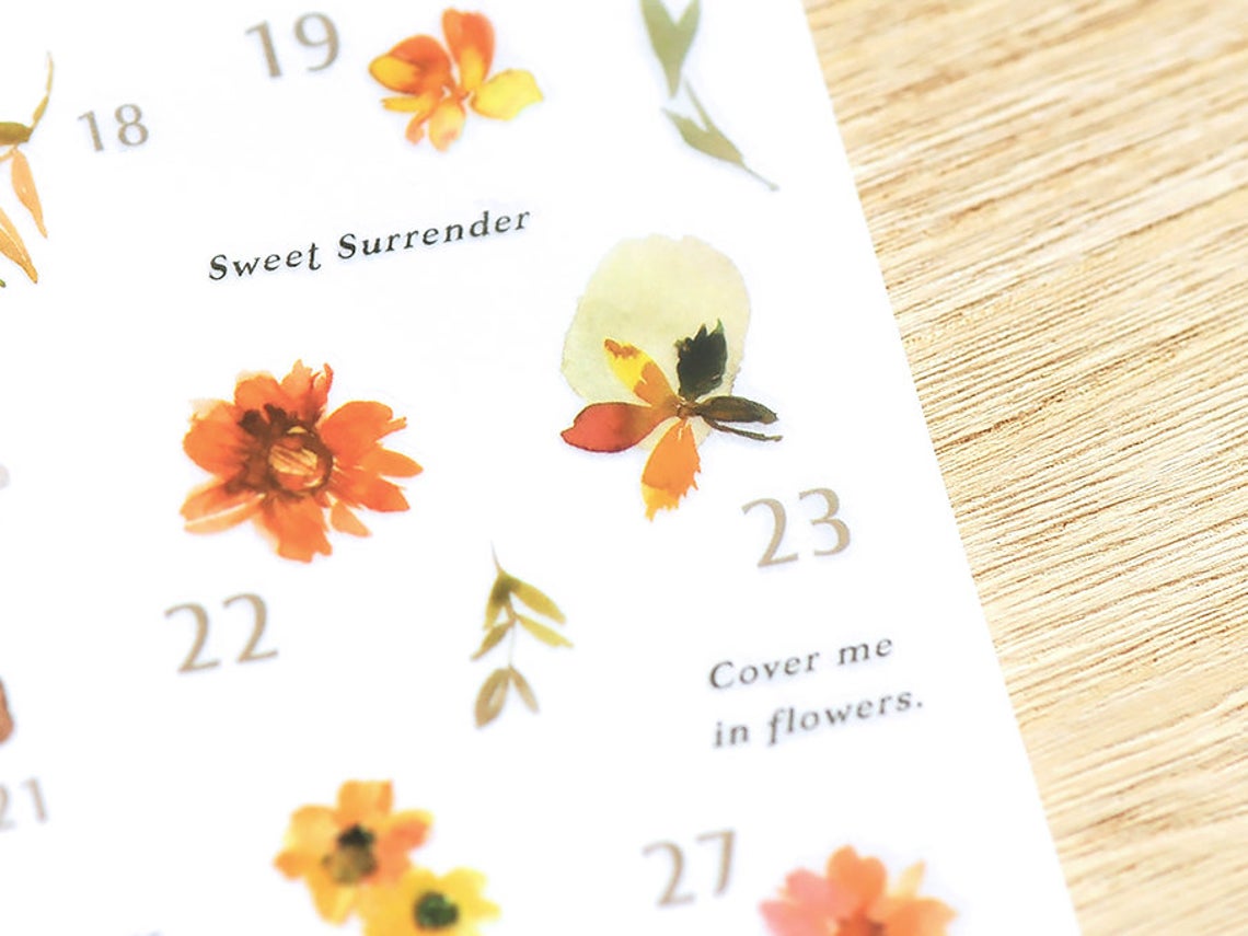 MU Print-on Stickers - Flowers Warm