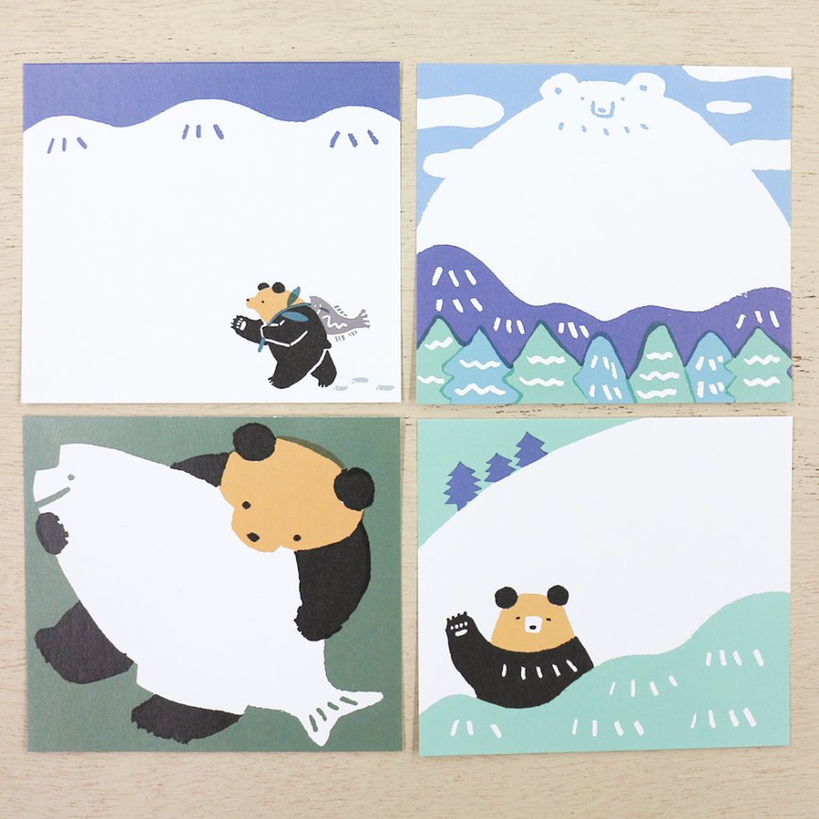 Masao Takahata Square Memo Pad - Bear