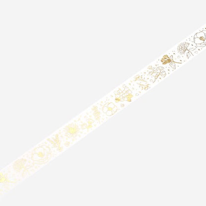 Washi Tape - Gold Flowers