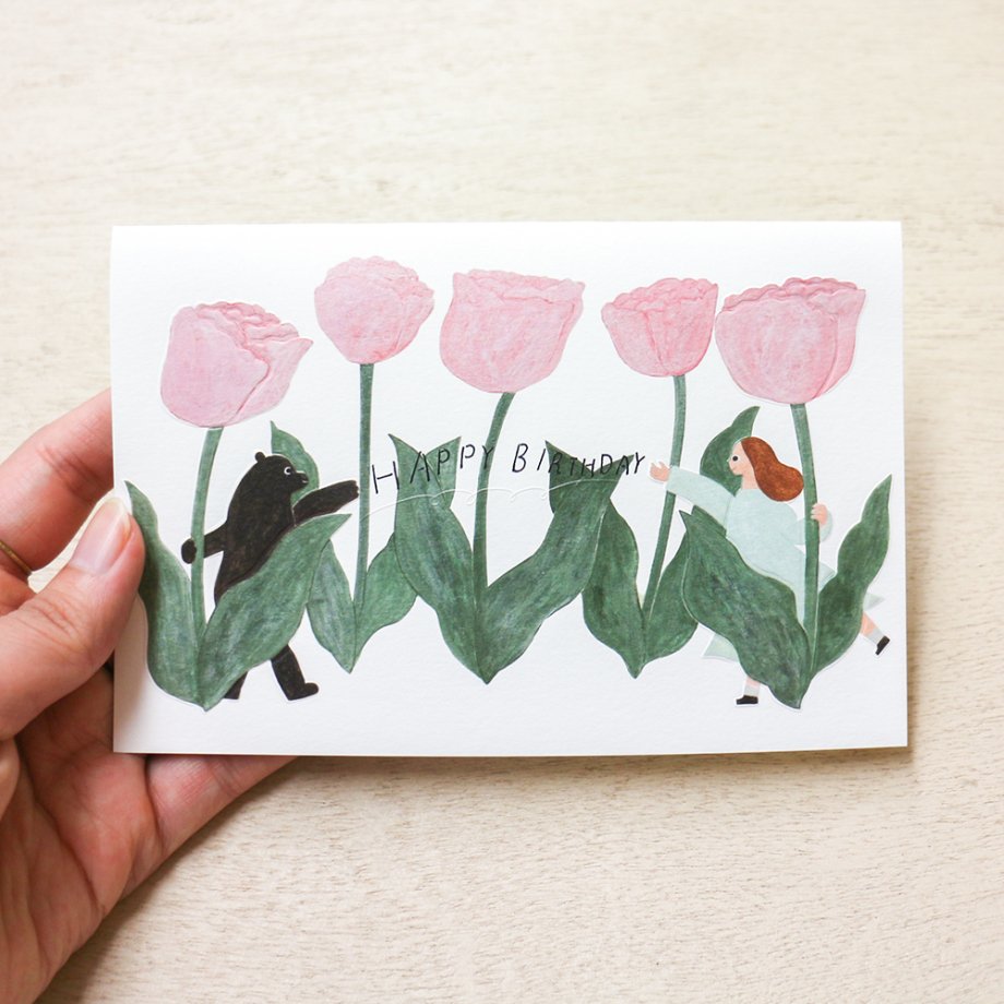Necktie Birthday Card - Tulip