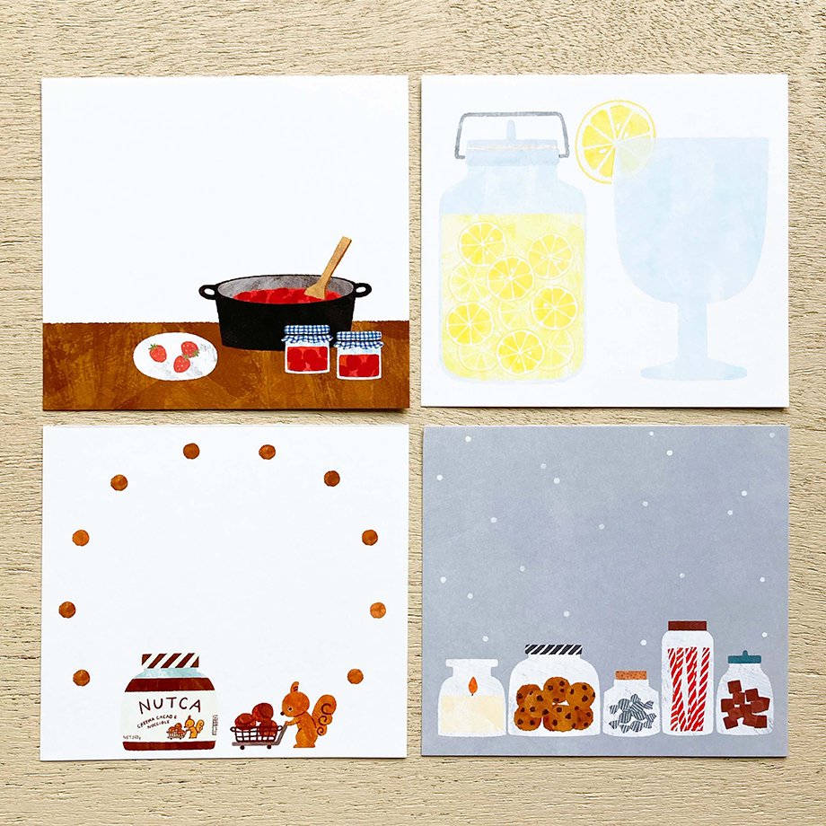 Mariko Fukuoka Square Memo Pad - Seasonal Jar