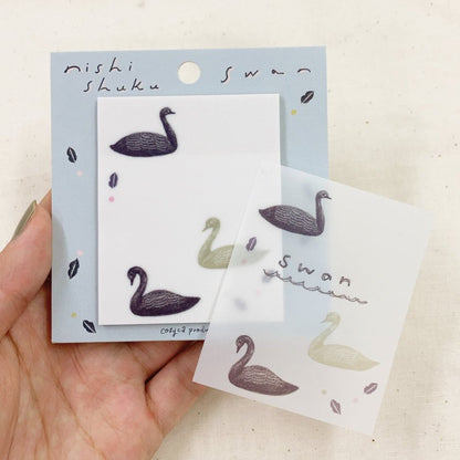 Nishi Shuku Tracing Paper Sticky Note - Swan