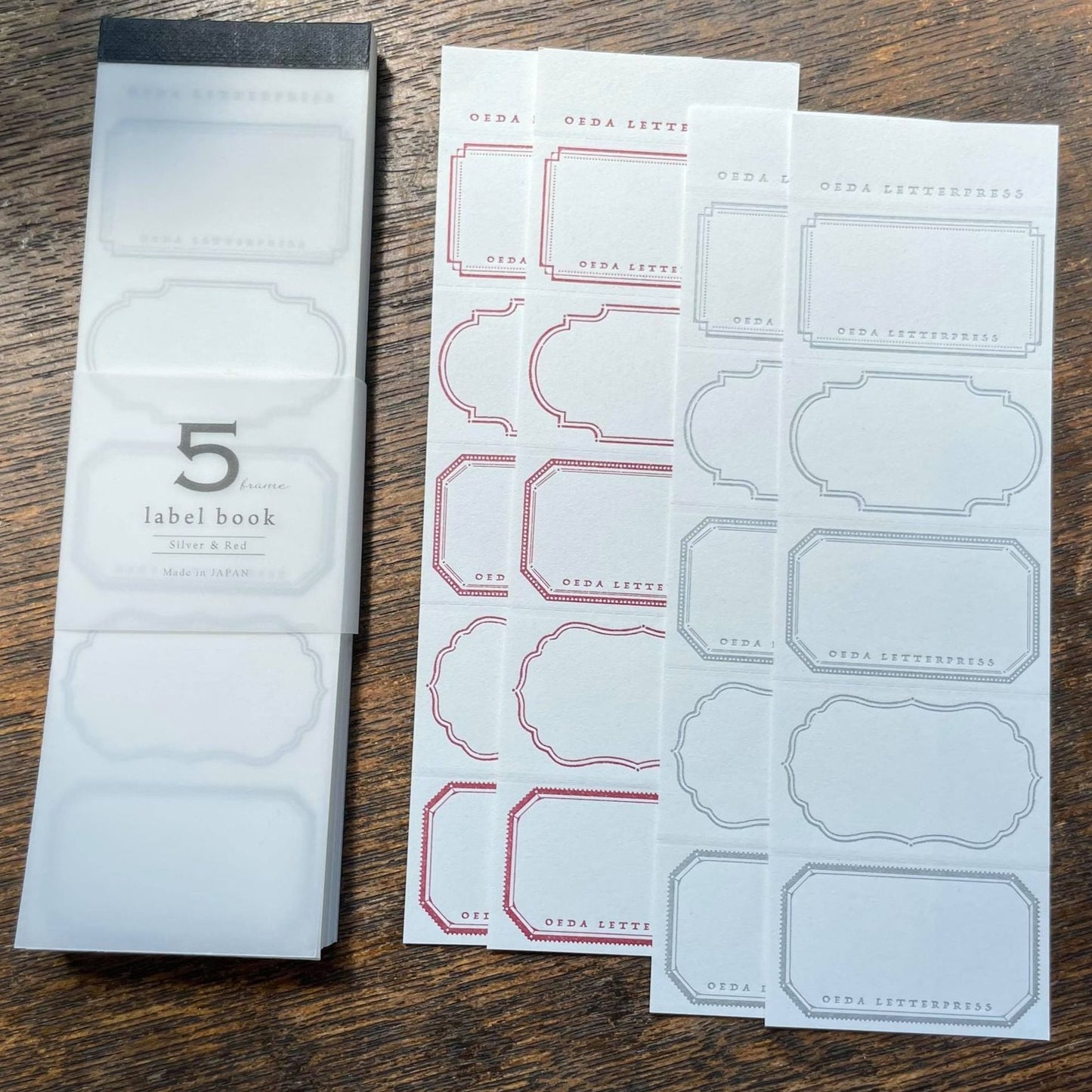 Letterpress 5 Patterns Label Book - Minimal