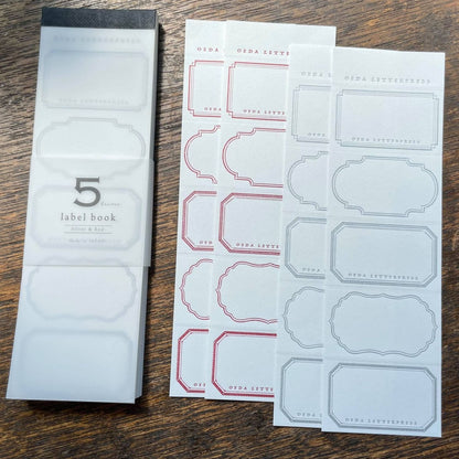 Letterpress 5 Patterns Label Book - Minimal