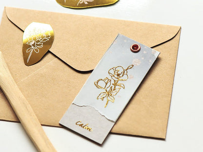 MU Gold Foil Print-on Stickers - Flowers