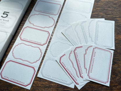 Letterpress 5 Patterns Label Book - Minimal