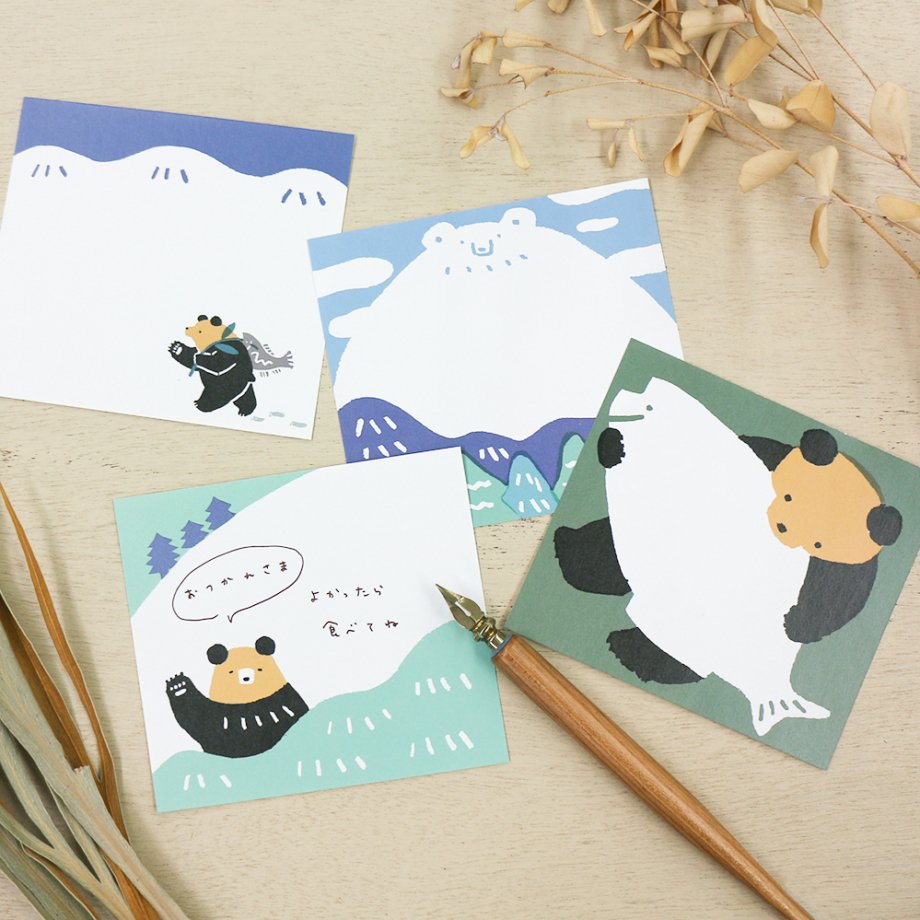 Masao Takahata Square Memo Pad - Bear
