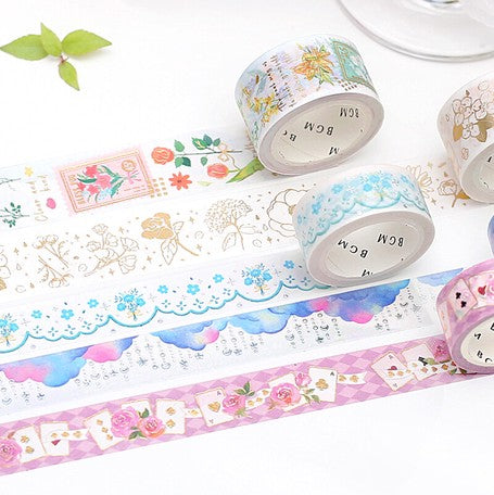 Washi Tape - Gold Flowers