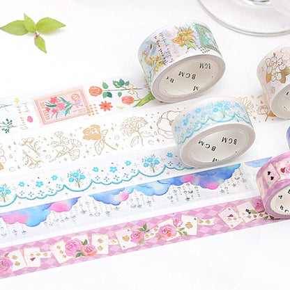 Washi Tape - Gold Flowers