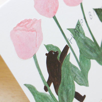 Necktie Birthday Card - Tulip