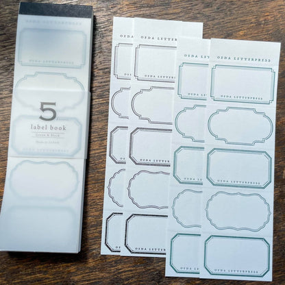 Letterpress 5 Patterns Label Book - Minimal