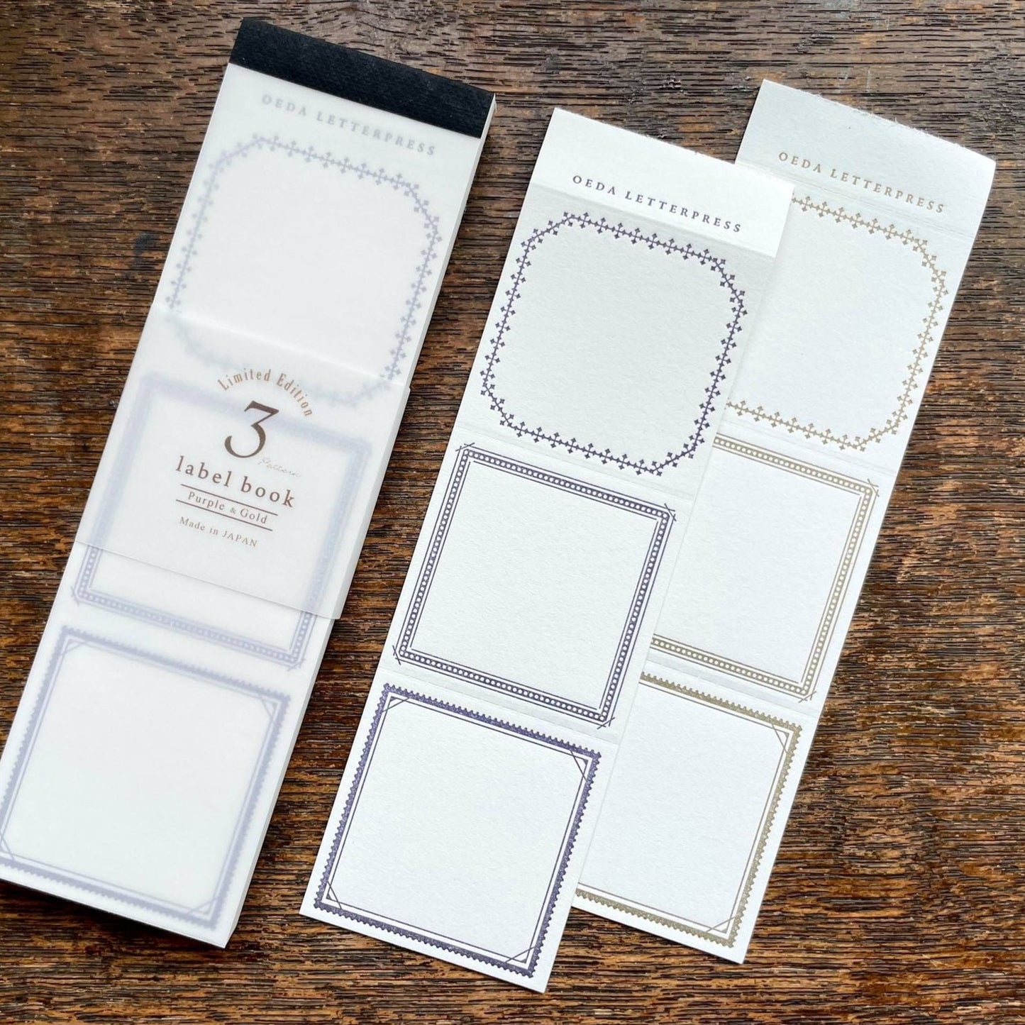 Limited Edition Letterpress 3 Patterns Label Book
