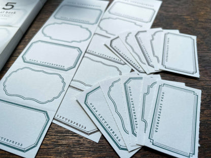Letterpress 5 Patterns Label Book - Minimal