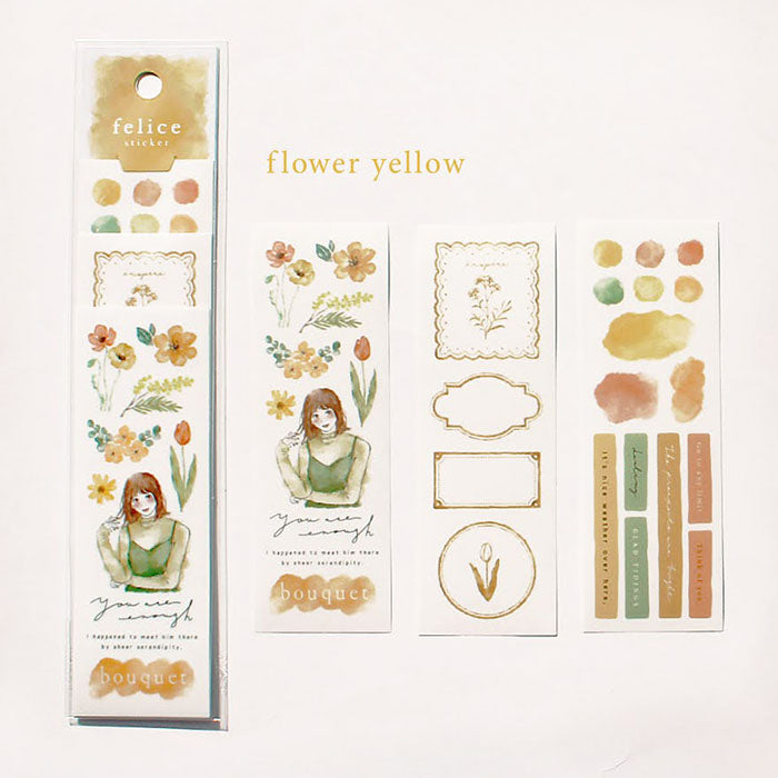 Felice Stickers Set - Flowers (yellow)
