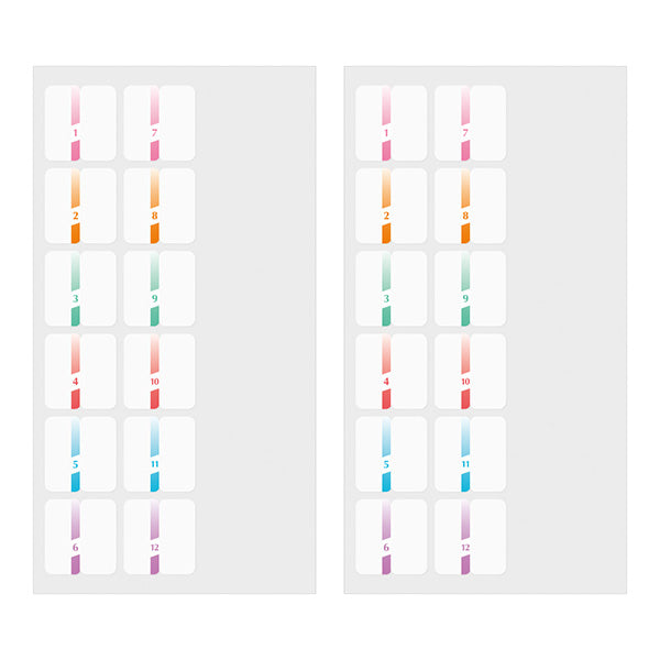 Planner Slim Index Stickers - Color Numbers