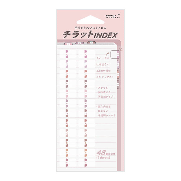 Mini Planner Index Stickers - Pink Numbers